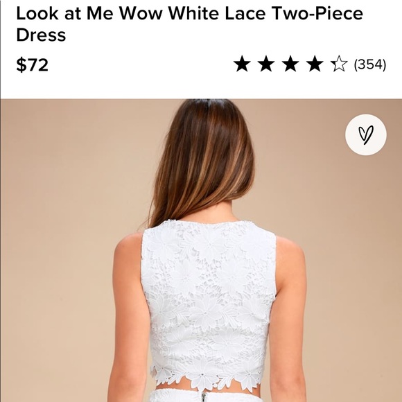 Lulus- Look at Me Wow White Lace Two-Piece Dress - Picture 7 of 7